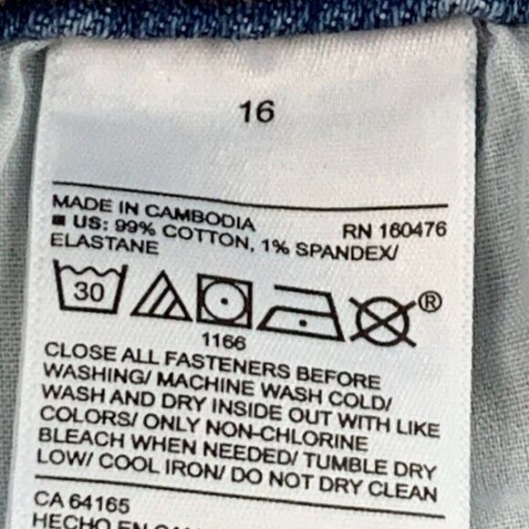 Old Navy Jean Skirt sz 16 Denim 17.5" Length Light Wash Raw Hem Women's New NWT - Picture 8 of 8